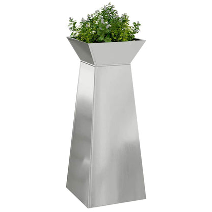 Pillar Planter 2 pcs Silver 40 x 40 x 100 cm