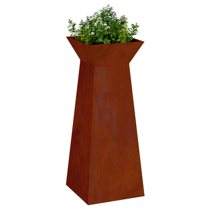 Pillar Planter 2 pcs Silver 40 x 40 x 100 cm Weathering Steel