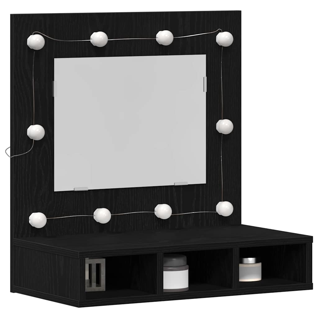 Mirror Cabinet Black Oak 60 x 31.5 x 62 cm Engineered Wood