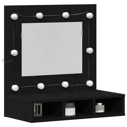 Mirror Cabinet Black Oak 60 x 31.5 x 62 cm Engineered Wood