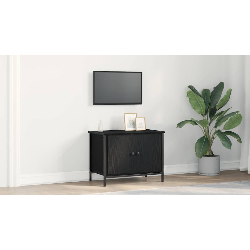 TV Cabinet Black Oak 60 x 35 x 45 cm Engineered Wood