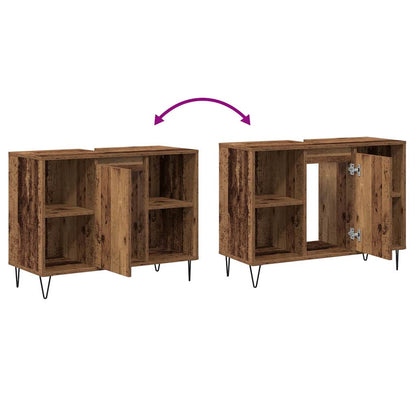 Bathroom Cabinet Old Wood 80 x 33 x 60 cm Engineered Wood