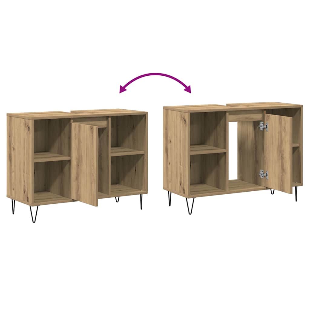 Bathroom Cabinet Artisan Oak 80 x 33 x 60 cm Engineered Wood