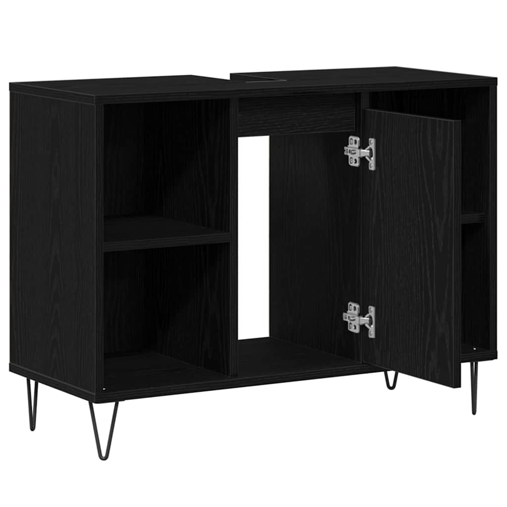 Bathroom Cabinet Black 80 x 33 x 60 cm Engineered Wood