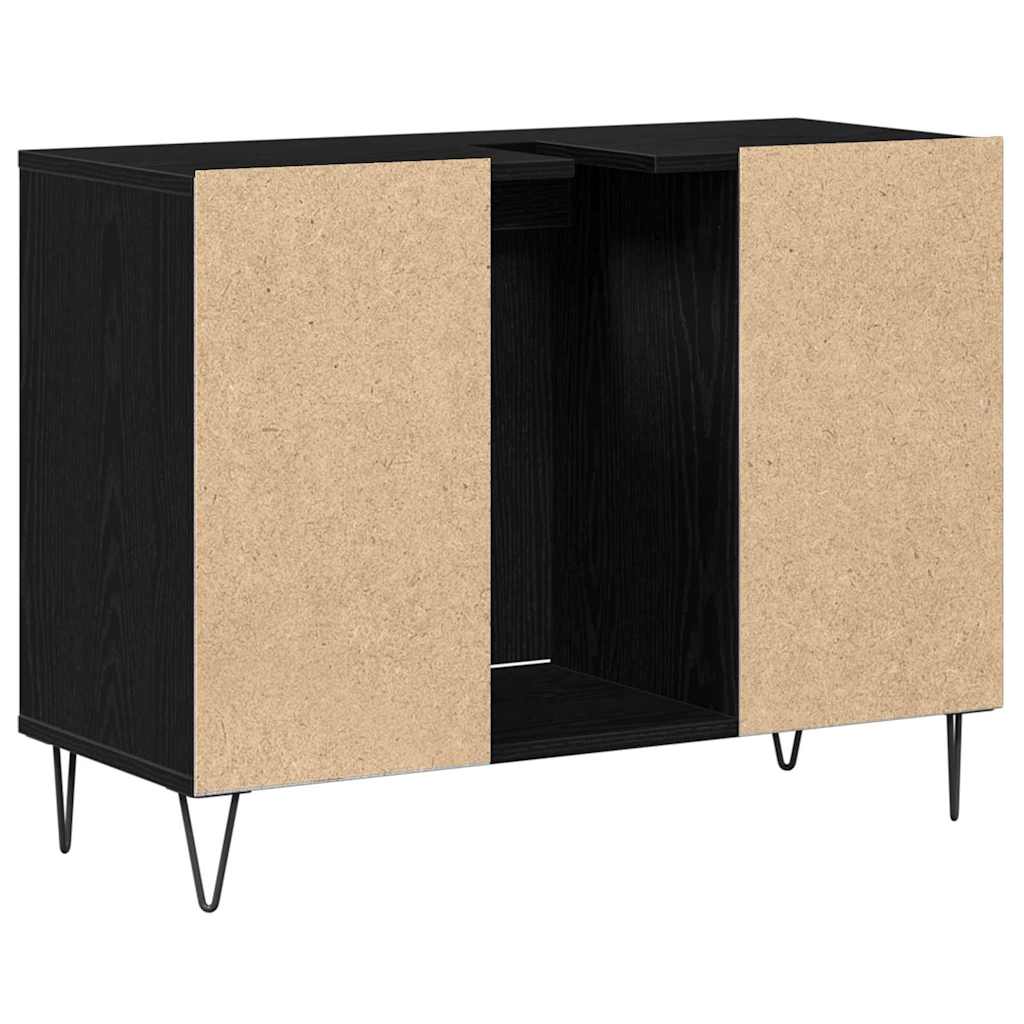 Bathroom Cabinet Black 80 x 33 x 60 cm Engineered Wood