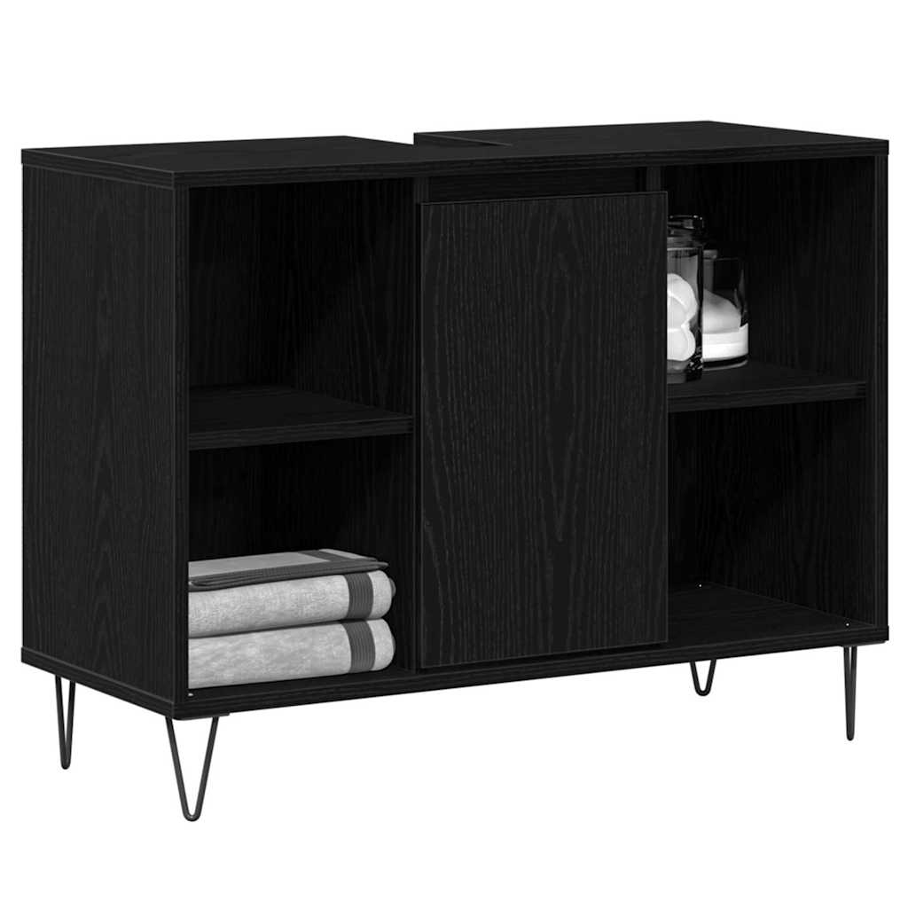 Bathroom Cabinet Black 80 x 33 x 60 cm Engineered Wood