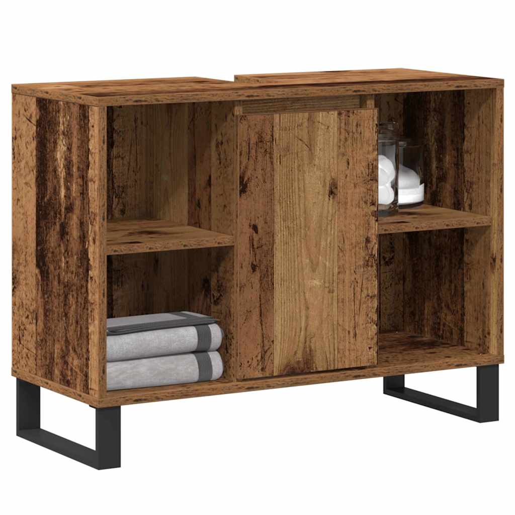 Bathroom Cabinet Old Wood 80 x 33 x 60 cm Engineered Wood