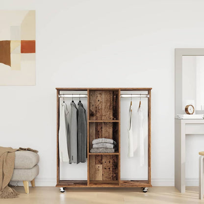 Wardrobe with Shelf Old Wood 102 x 38 x 110 cm Engineered wood