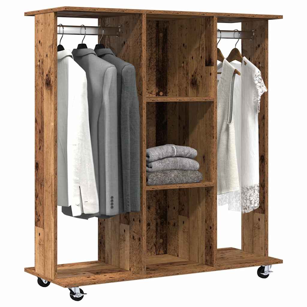 Wardrobe with Shelf Old Wood 102 x 38 x 110 cm Engineered wood