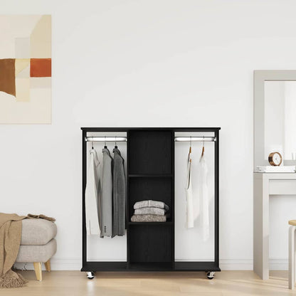 Wardrobe with Shelf Black oak 102 x 38 x 110 cm Engineered wood
