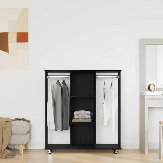 Wardrobe with Shelf Black oak 102 x 38 x 110 cm Engineered wood