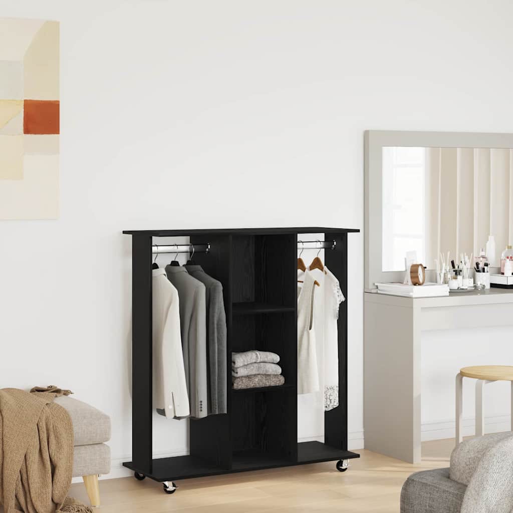 Wardrobe with Shelf Black oak 102 x 38 x 110 cm Engineered wood