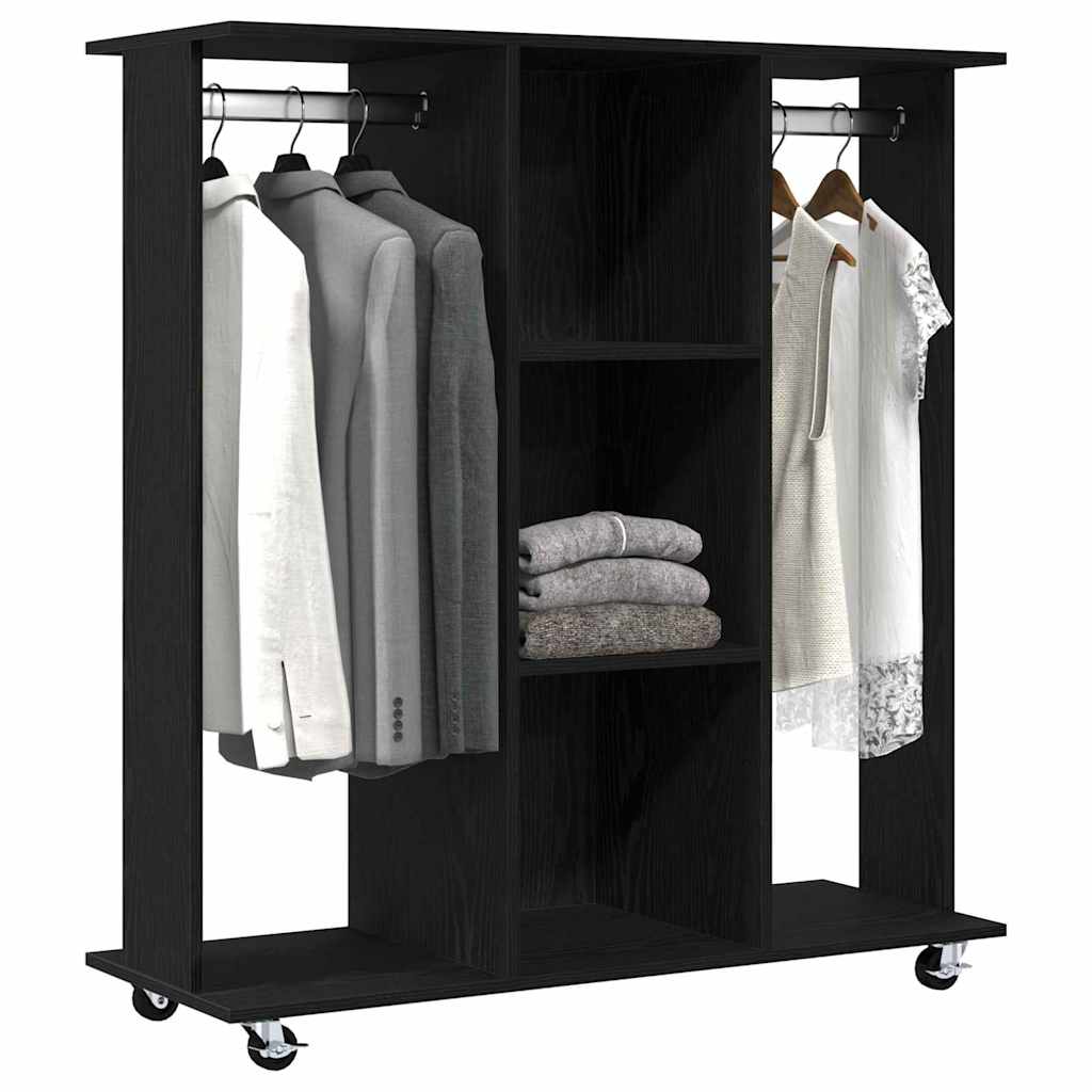 Wardrobe with Shelf Black oak 102 x 38 x 110 cm Engineered wood