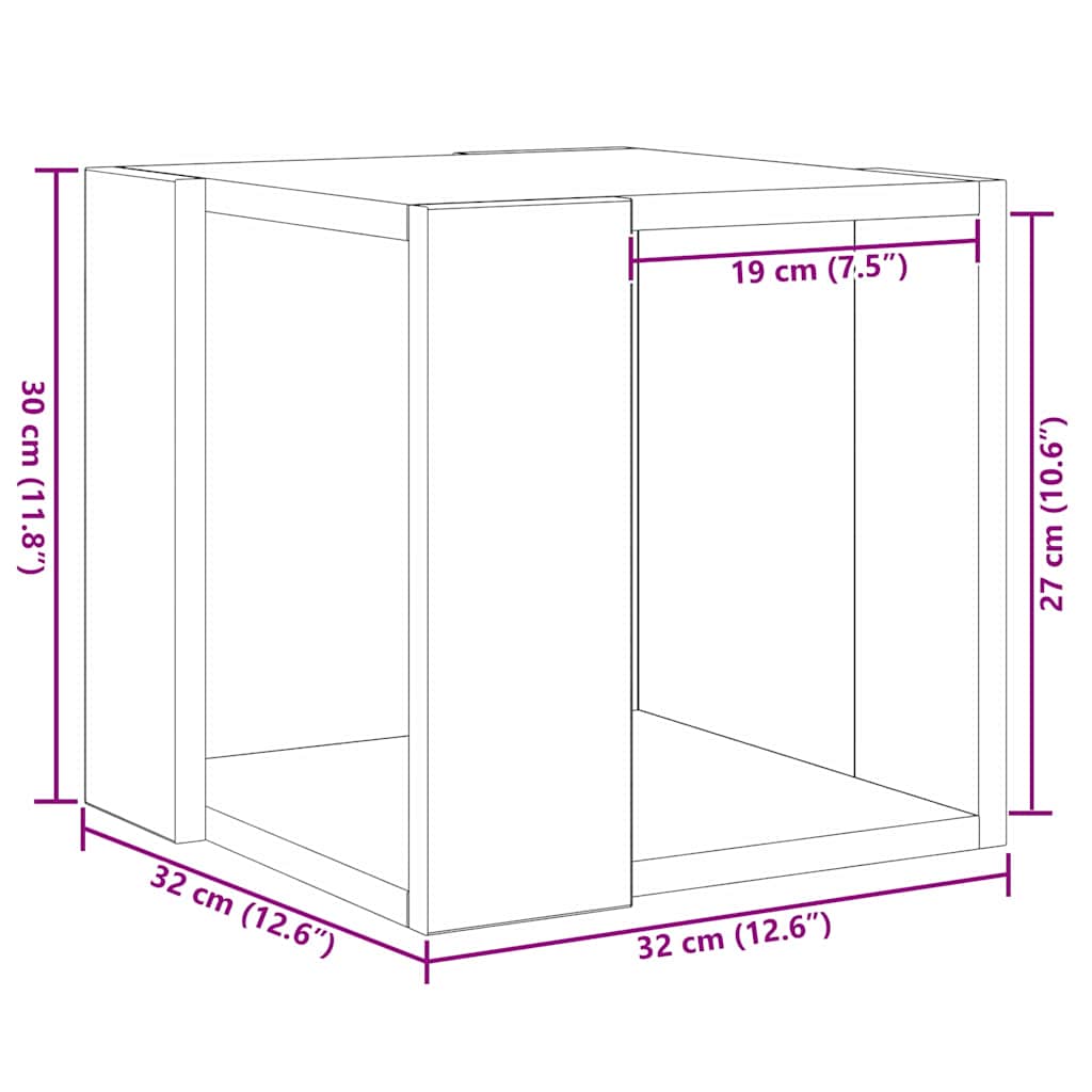 Coffee Table Black Oak 32 x 32 x 30 cm Engineered Wood