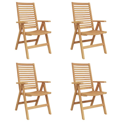 Chair Folding 4 pcs Brown 64.5 x 52 x 108 cm Solid Teak Wood