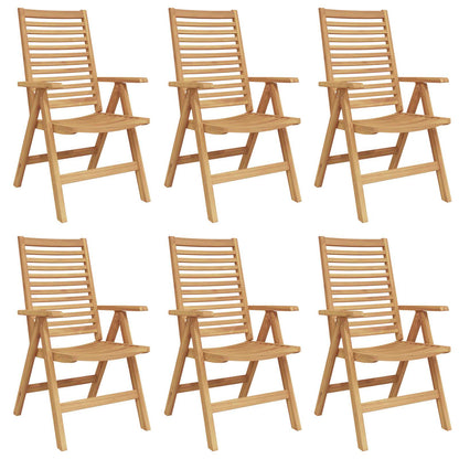 Chair Folding 6 pcs Brown 64.5 x 52 x 108 cm Solid Teak Wood