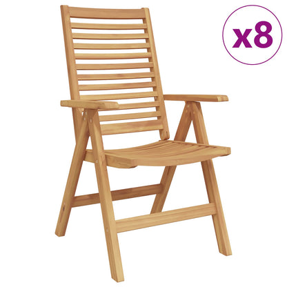 Chair Folding 8 pcs Brown 64.5 x 52 x 108 cm Solid Teak Wood