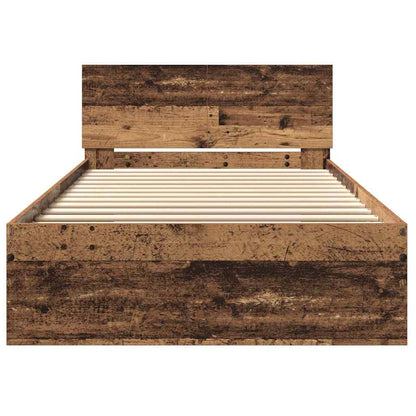 Bed Frame Old Wood 203 x 104 x 70 cm Engineered Wood