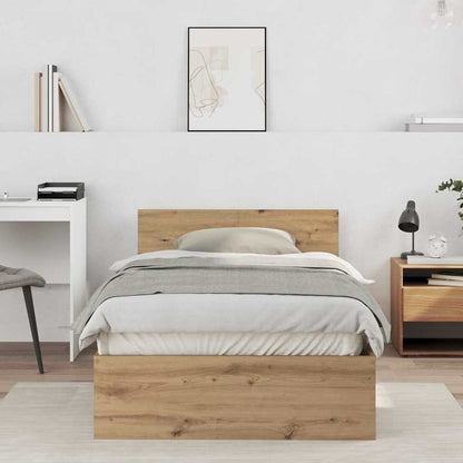 Bed Frame with Headboard Artisan Oak 203 x 104 x 70 cm