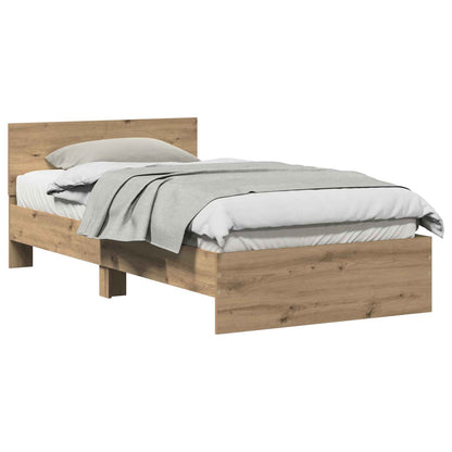 Bed Frame with Headboard Artisan Oak 203 x 104 x 70 cm