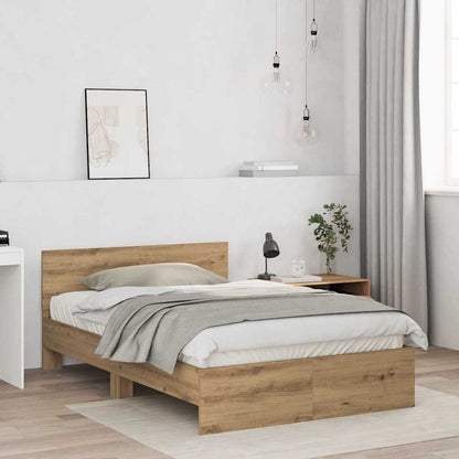 Bed Frame with Headboard Artisan Oak 193 x 125 x 70 cm