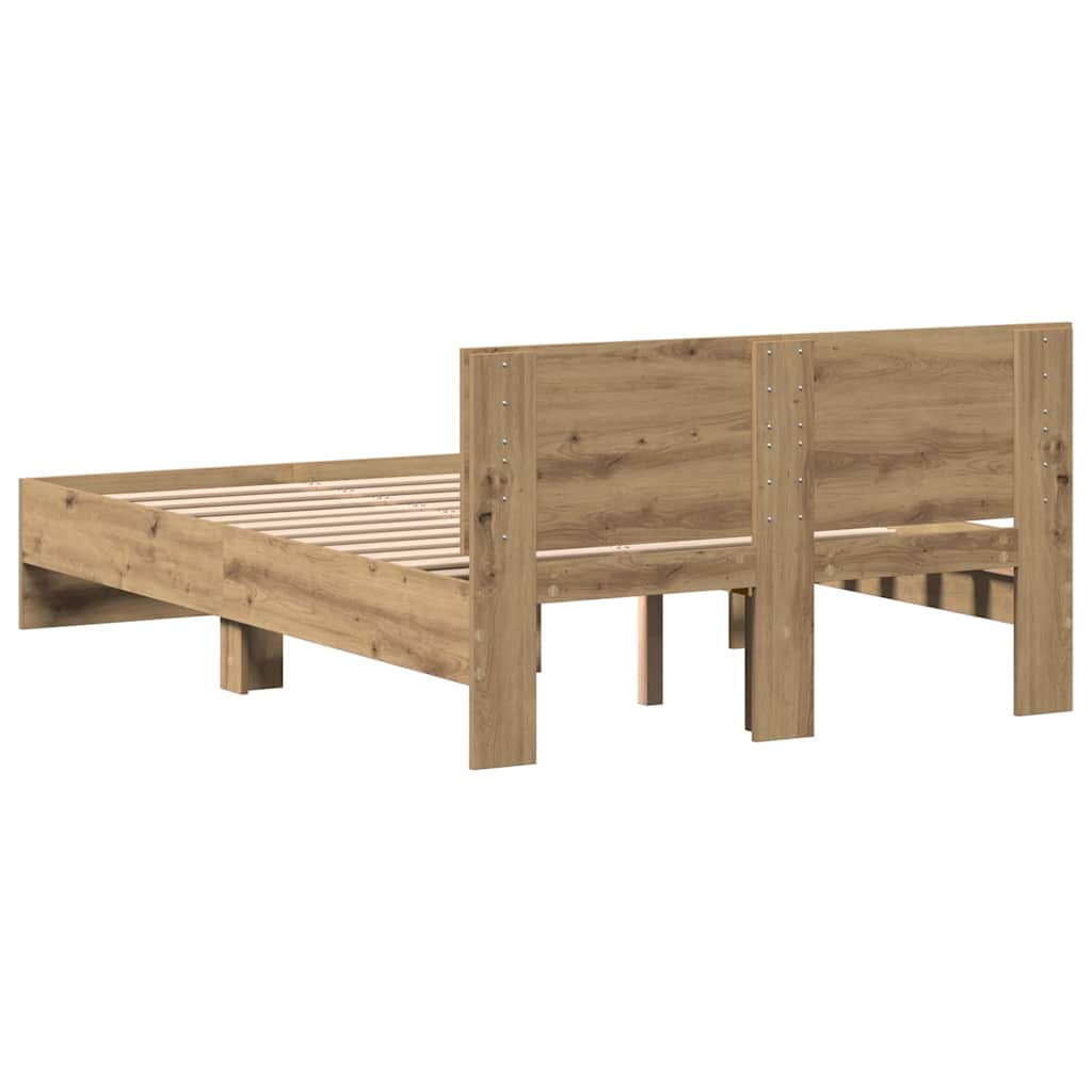 Bed Frame with Headboard Artisan Oak 193 x 125 x 70 cm