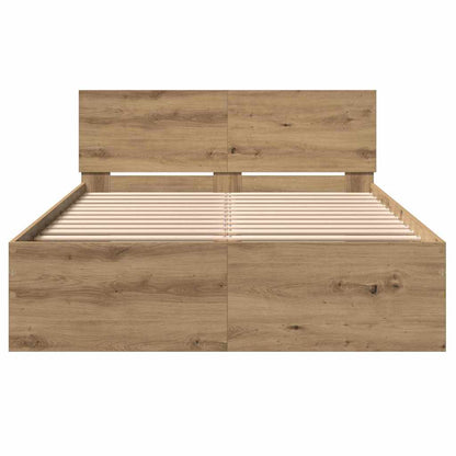 Bed Frame with Headboard Artisan Oak 193 x 125 x 70 cm