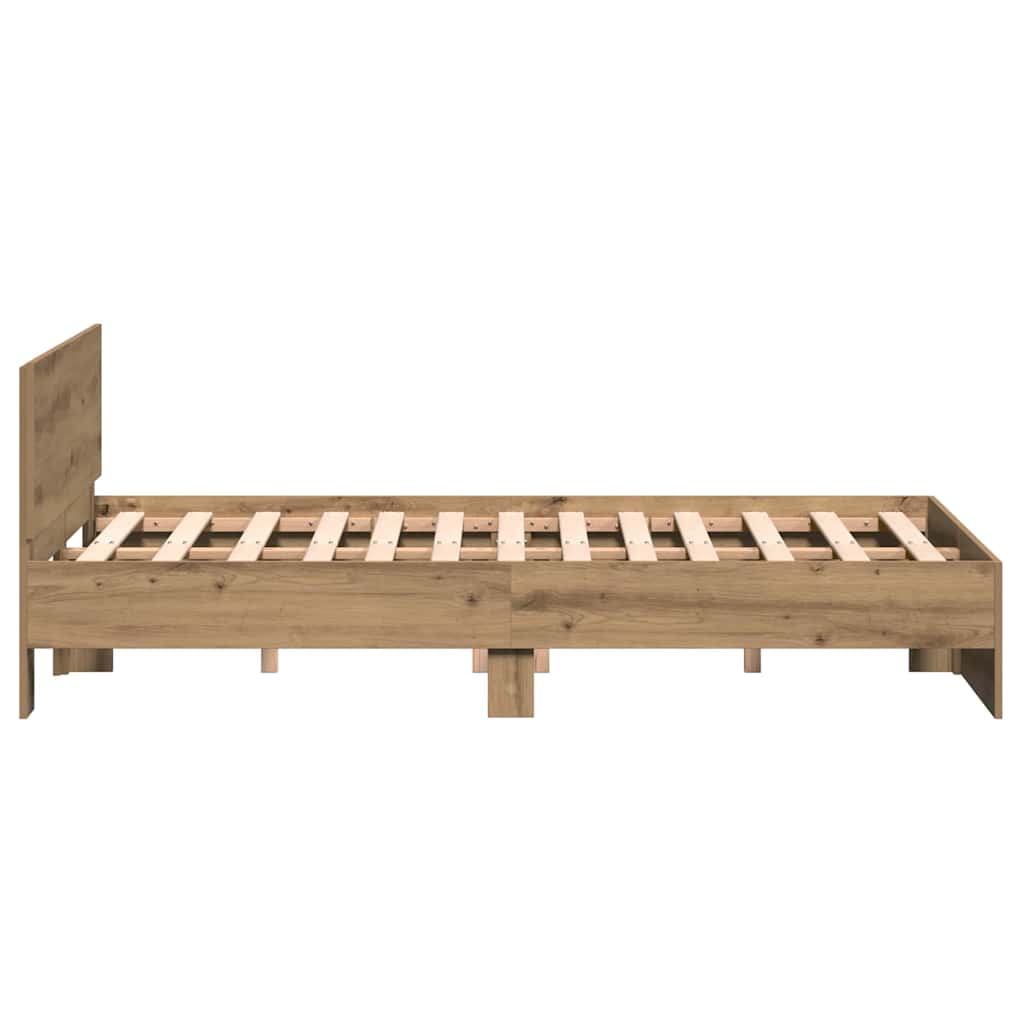 Bed Frame with Headboard Artisan Oak 193 x 125 x 70 cm