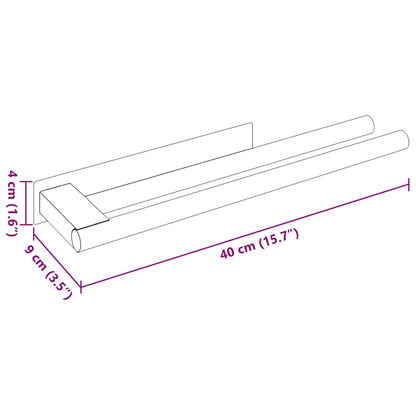 Towel Rack Black 40 x 9 x 4 cm Stainless steel