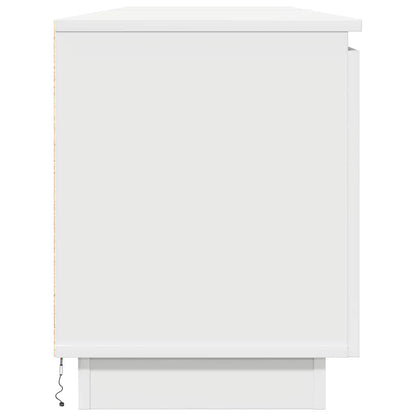 TV Cabinet with LED White 180 x 38 x 49 cm Engineered Wood