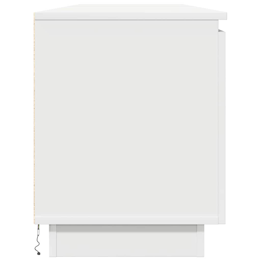 TV Cabinet with LED White 180 x 38 x 49 cm Engineered Wood
