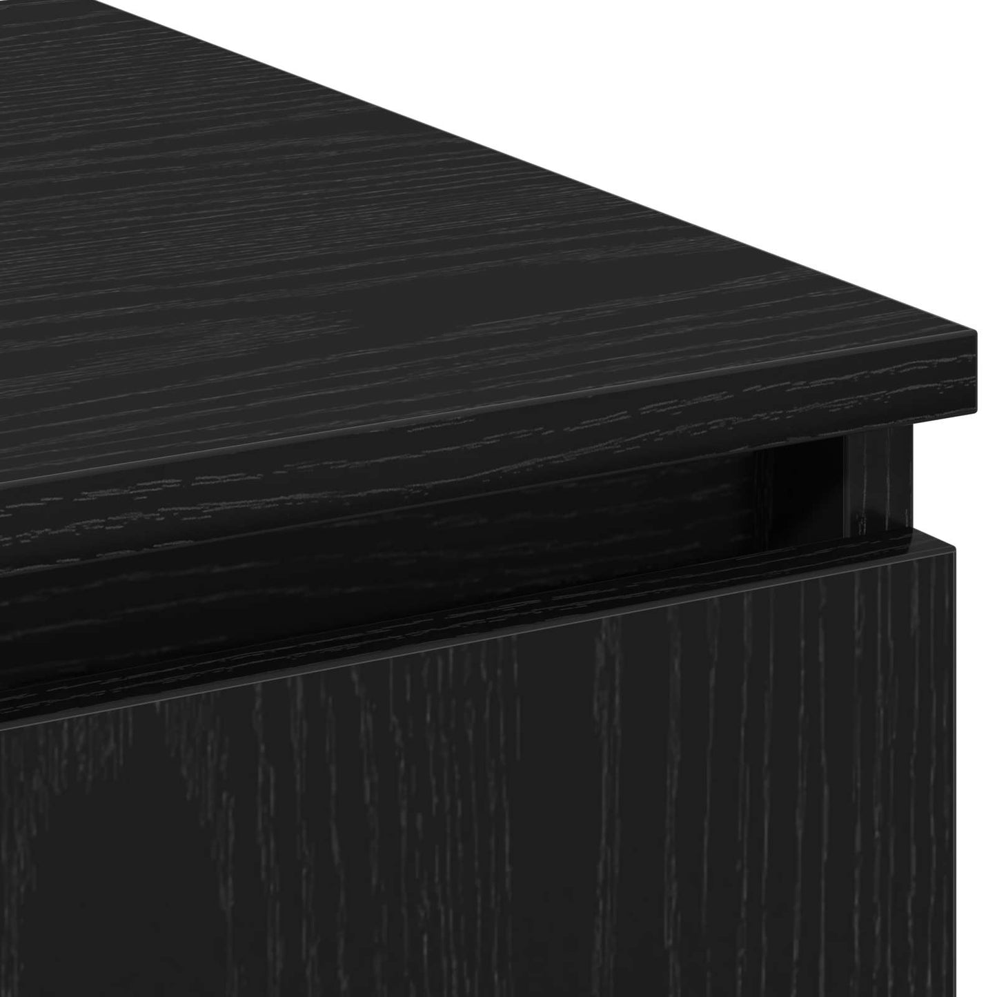 TV Cabinet with LED Black Oak 180 x 38 x 49 cm Engineered Wood