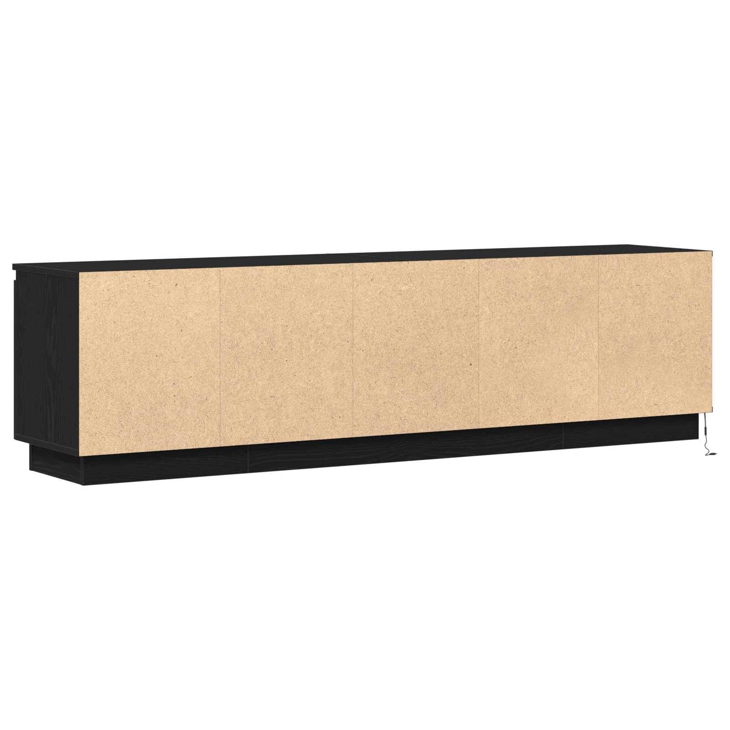 TV Cabinet with LED Black Oak 180 x 38 x 49 cm Engineered Wood