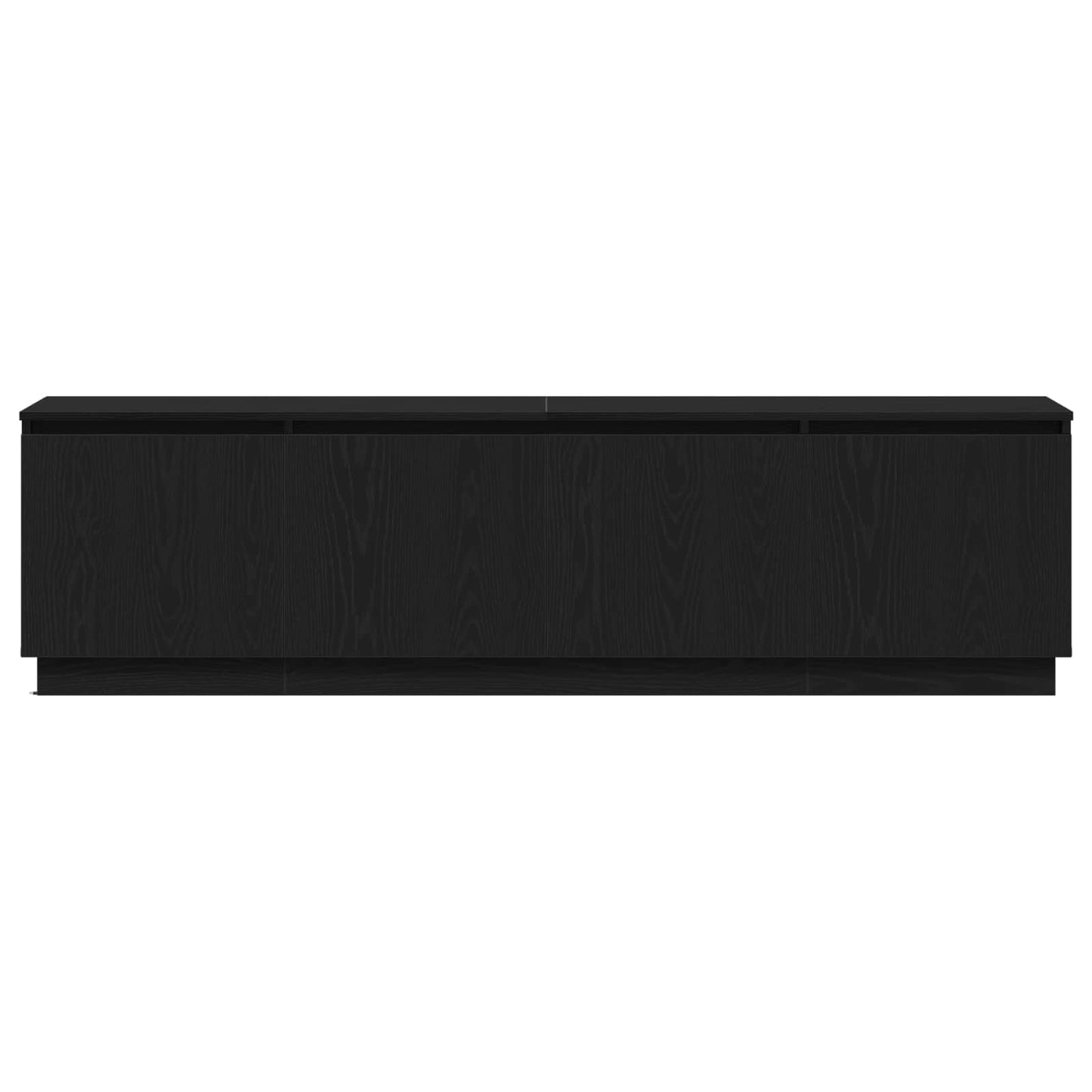 TV Cabinet with LED Black Oak 180 x 38 x 49 cm Engineered Wood
