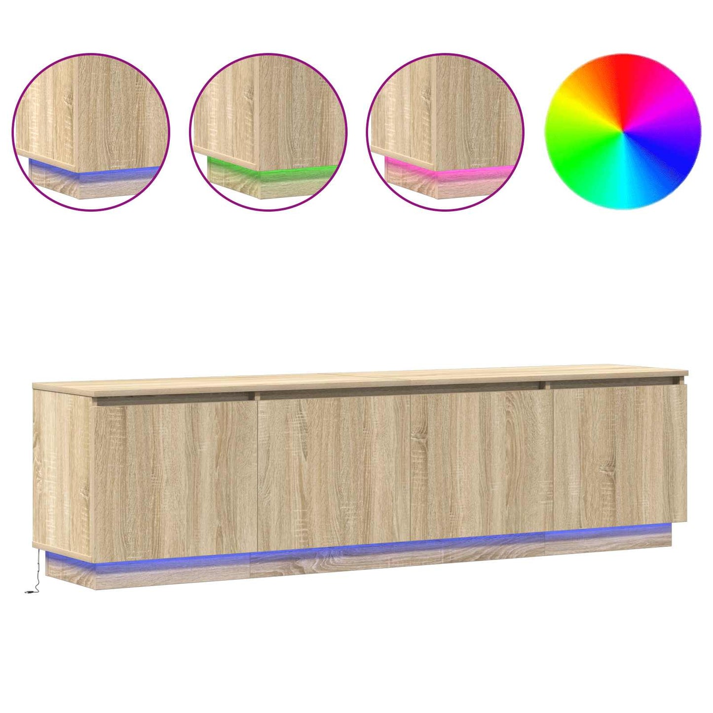 TV Cabinet Sonoma Oak 180 x 38 x 49 cm Engineered Wood