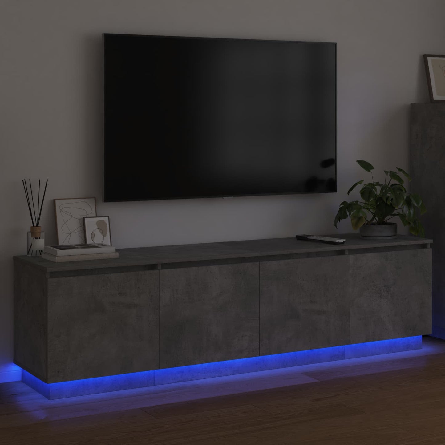 TV Cabinet Concrete Grey 180 x 38 x 49 cm Engineered Wood