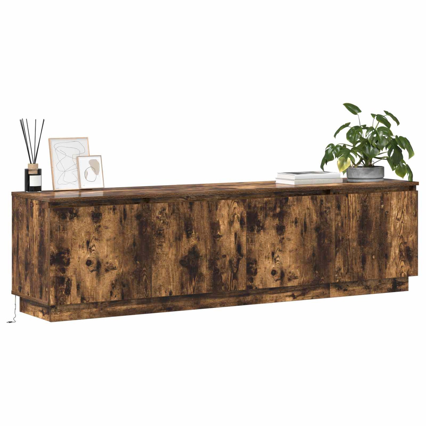 TV Cabinet Smoked Oak 180 x 38 x 49 cm Engineered Wood