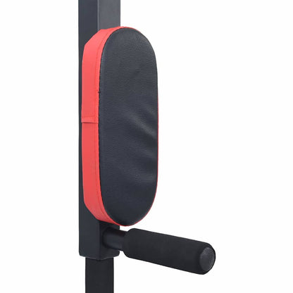 Pull Up Bar Dip Station Black and Red 89 x 59 x 70 cm
