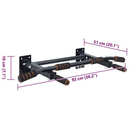 Pull Up Bar Black and Red 92 x 51 x 18 cm Powder-Coated Steel