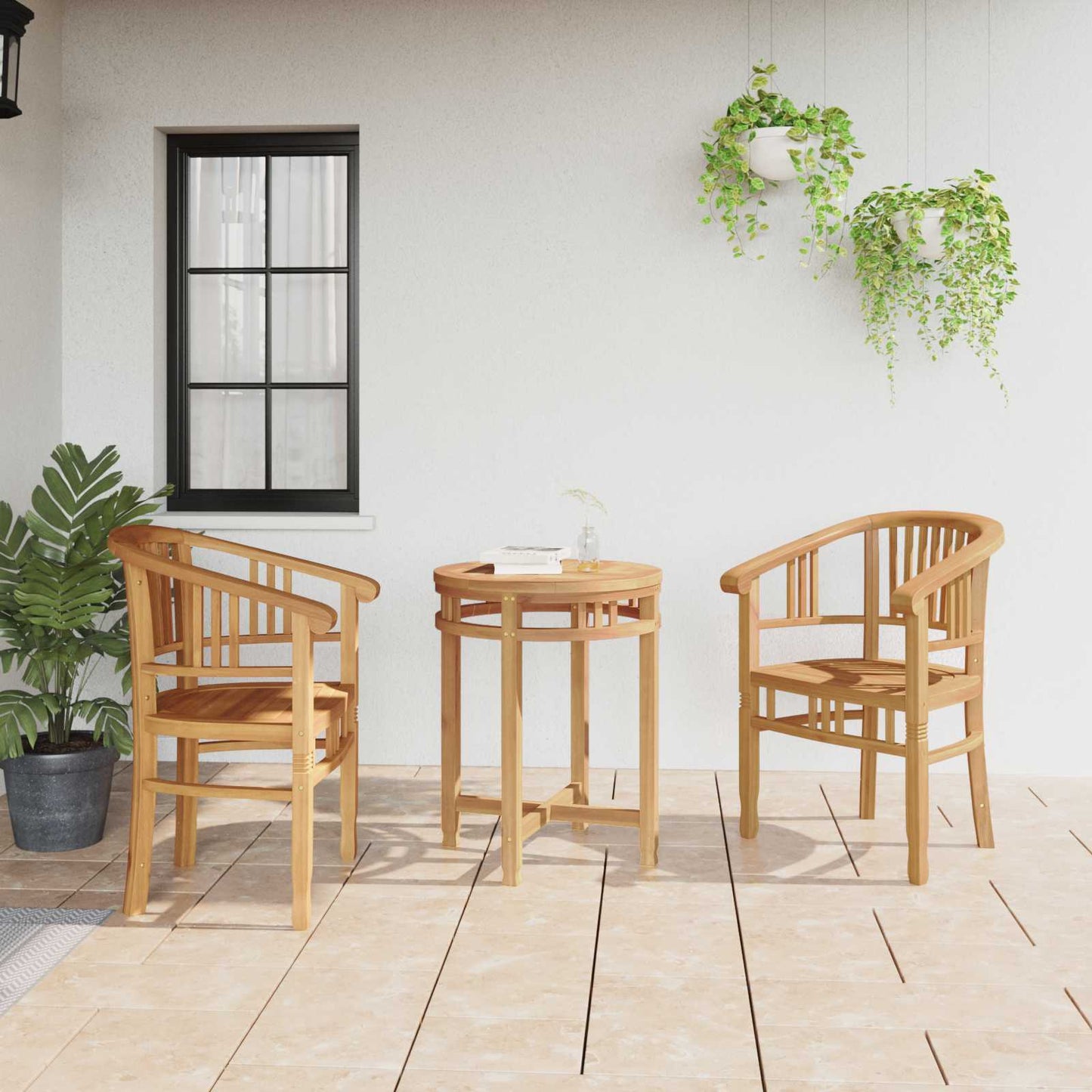 Chair 2 pcs Brown 63 x 58 x 89 cm Solid Teak Wood