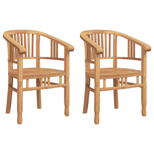 Chair 2 pcs Brown 63 x 58 x 89 cm Solid Teak Wood