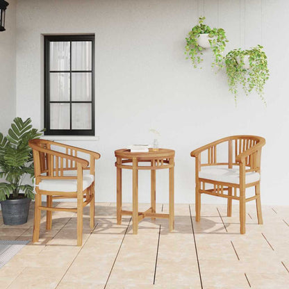 Chair with Cushion 2 pcs Brown 63 x 58 x 89 cm Solid Teak Wood