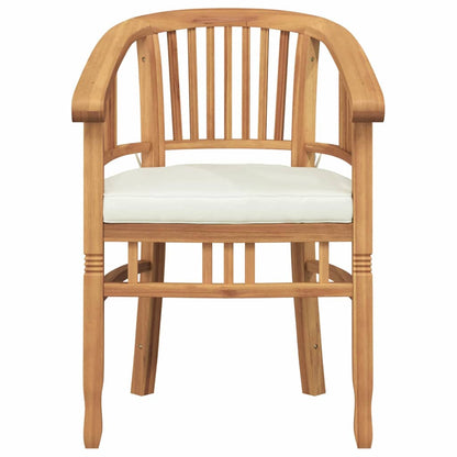 Chair with Cushion 2 pcs Brown 63 x 58 x 89 cm Solid Teak Wood