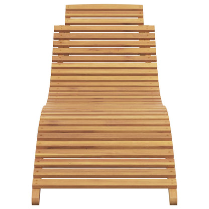 Sun Lounger Brown 198 x 55 x 58.5 cm Solid Teak Wood