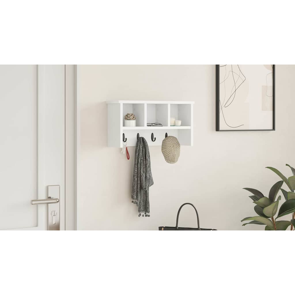 Wall-Mounted Coat Rack White 50 x 16 x 26 cm Engineered wood