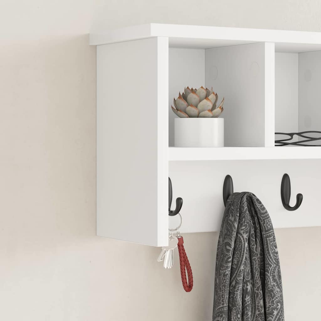 Wall-Mounted Coat Rack Wall-Mounted White 50 x 16 x 26 cm