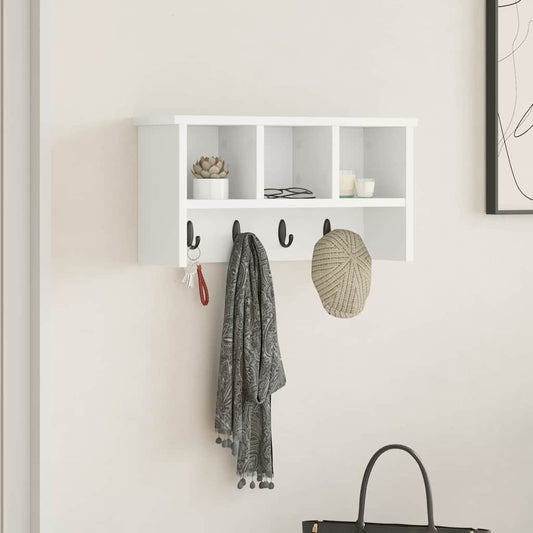 Wall-Mounted Coat Rack Wall-Mounted White 50 x 16 x 26 cm