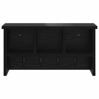 Wall-Mounted Coat Rack with Shelf Black Oak 50 x 16 x 26 cm
