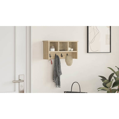 Wall-Mounted Coat Rack with Shelf Sonoma Oak 50 x 16 x 26 cm