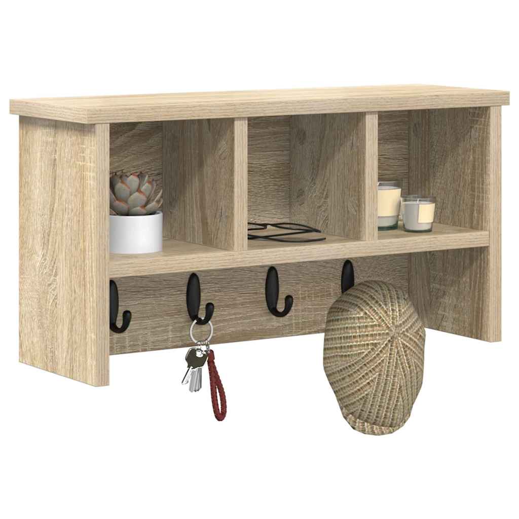 Wall-Mounted Coat Rack Wall-Mounted Sonoma Oak 50 x 16 x 26 cm